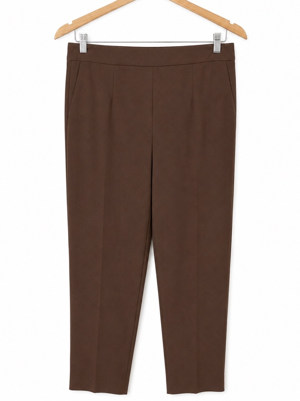 Aritzia Babaton Vanitas Satin Pants Coffee Bean Brown Cropped Size 14